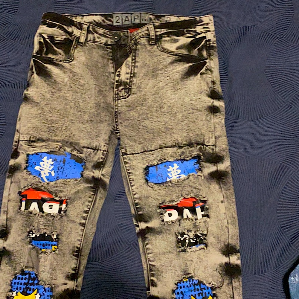 Grey Skinny Ripped Jeans